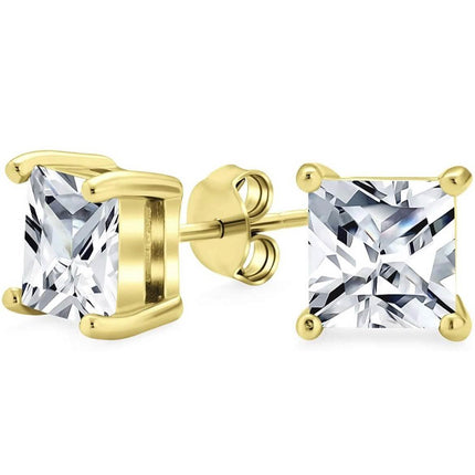 3-Pack: Sterling Silver Princess Cut Studs