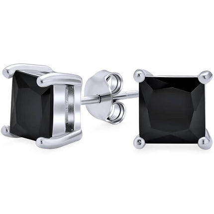 3-Pack: Sterling Silver Princess Cut Studs