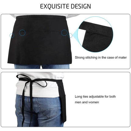 3-Pack: Syntus Server Aprons with 3 Pockets