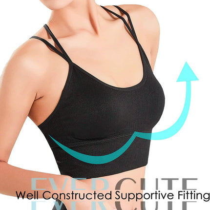 3-Pack: Women's Padded Spaghetti Strap Crisscross Bra