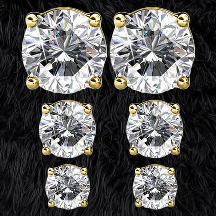 3-Pairs: Elements of Love Crystal Stud Earrings