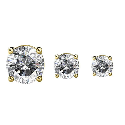 3-Pairs: Elements of Love Crystal Stud Earrings