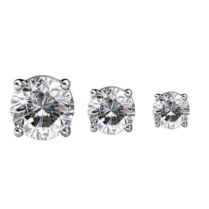 3-Pairs: Elements of Love Crystal Stud Earrings