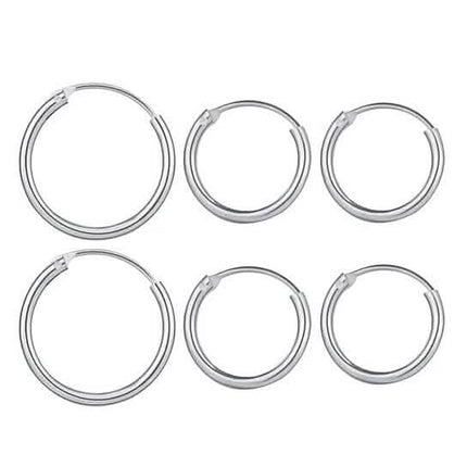 3-Pairs: Endless Hoop Earrings