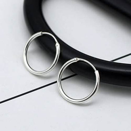 3-Pairs: Sterling Silver Small Hoop Earrings Set