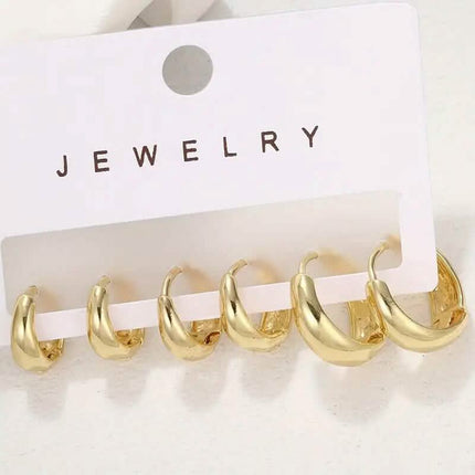 3-Pairs: Stylish and Simple Copper Earrings