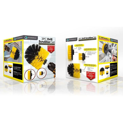 3-Piece: All Purpose Power Scrubber Drill Cleaning Brush Kit