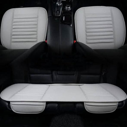 3-Piece: Breathable Bamboo PU Leather Car Seat Cover