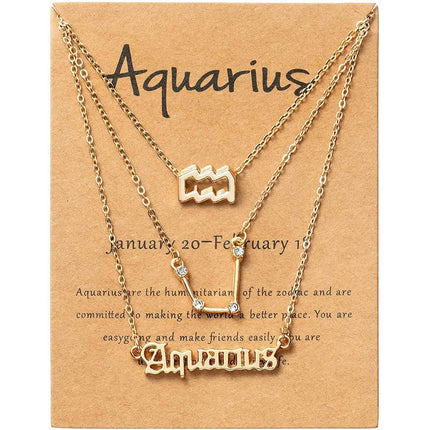 3-Piece: Constellation Zodiac Layer Necklaces
