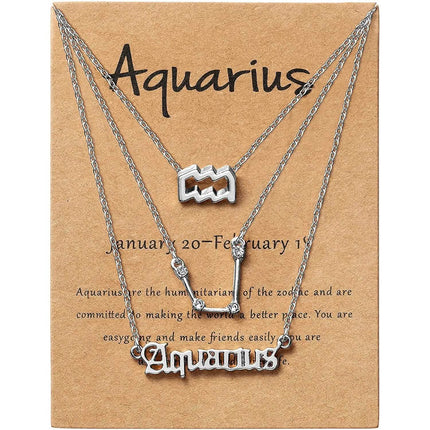3-Piece: Constellation Zodiac Layer Necklaces