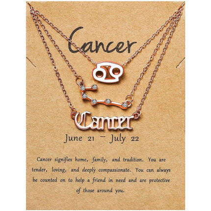 3-Piece: Constellation Zodiac Layer Necklaces