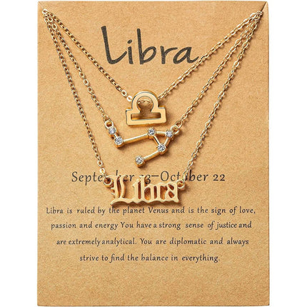 3-Piece: Constellation Zodiac Layer Necklaces