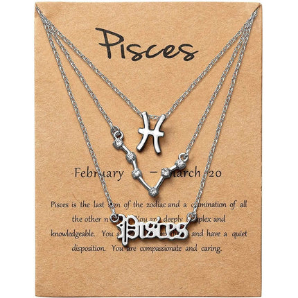 3-Piece: Constellation Zodiac Layer Necklaces