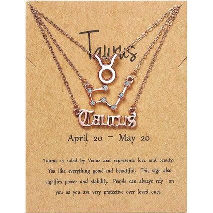 3-Piece: Constellation Zodiac Layer Necklaces