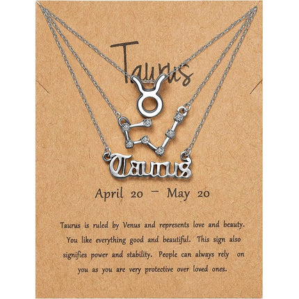 3-Piece: Constellation Zodiac Layer Necklaces
