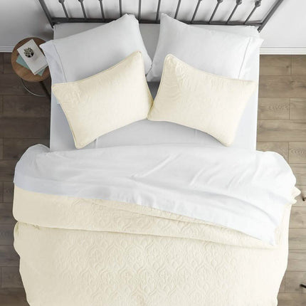 3-Piece: Damask Quilted Coverlet Set