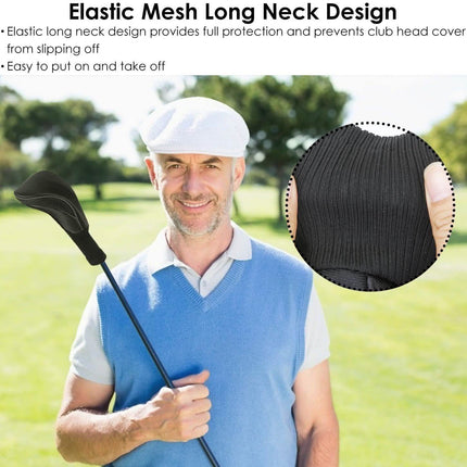 3-Piece: Long Neck Mesh Golf Club Head Cover