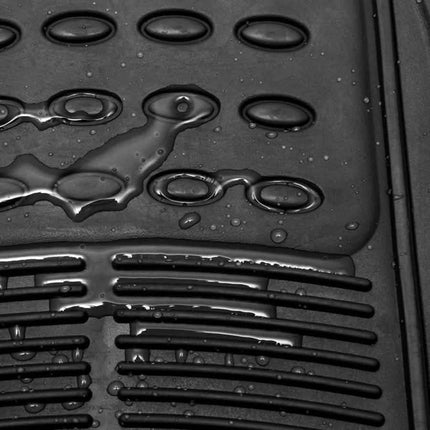 3-Piece: OxGord Car Floor Mats Ridged Rubber Full Set Universal Fit