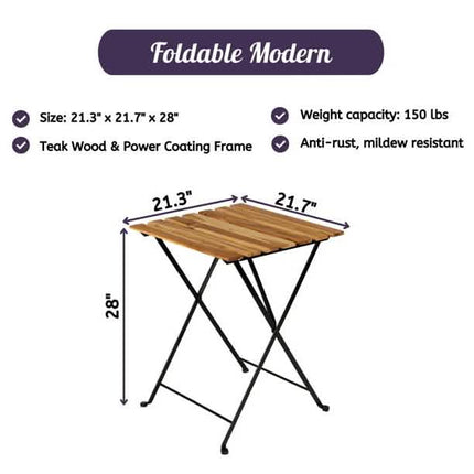 3-Piece: Patio Dining Table Chairs Set
