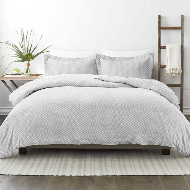 3-Piece: Quatrefoil Patterned Duvet Cover Set