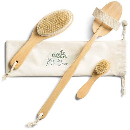 3-Piece Set: Blu Oasis Premium Dry Brushes with Travel Bag
