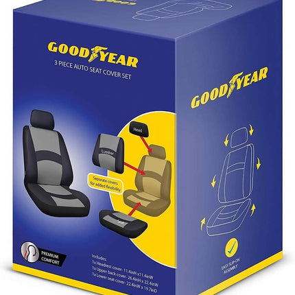 3-Piece Set: Goodyear Auto Seat Cover