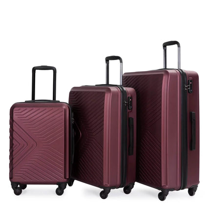 3-Piece Set: Hardshell Lightweight Suitcase with TSA Lock Spinner Wheels