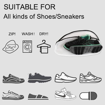 3-Piece Set: Mesh Shoe Laundry Bags with Zip Closure