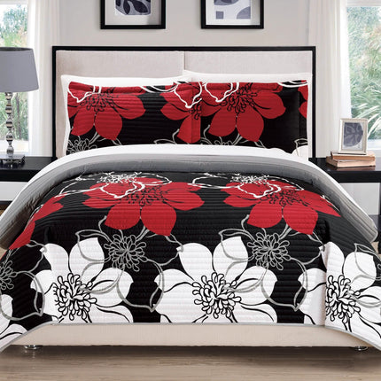 3-Piece Set: Woodside Twin, Queen or King Bedding Quilt Set