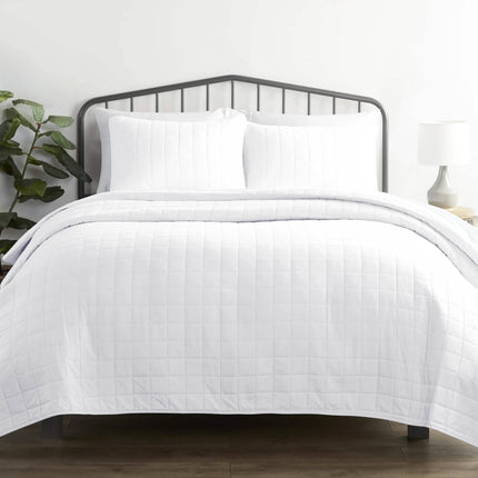 3-Piece: Square Quilted Coverlet Set