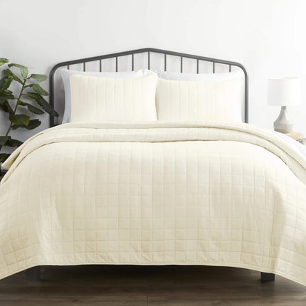 3-Piece: Square Quilted Coverlet Set