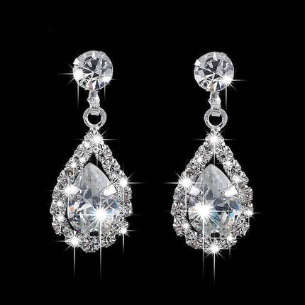 3-Piece: Women's Diamond Cubic Zirconia Necklace Earrings Set
