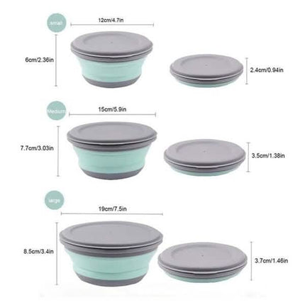 3-Pieces: Folding Camping Bowl Set