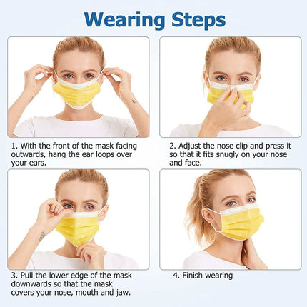 3-Ply Non-Woven Cup Dust Disposable Face Masks with Elastic Earloop