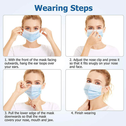 3-Ply Non-Woven Cup Dust Disposable Face Masks with Elastic Earloop