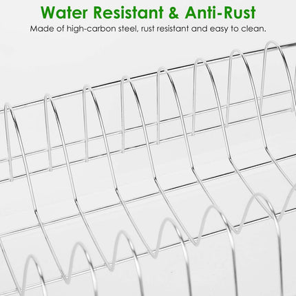 3-Tier Dish Drying Rack Shelf with 3 Drain Trays Chopping Board