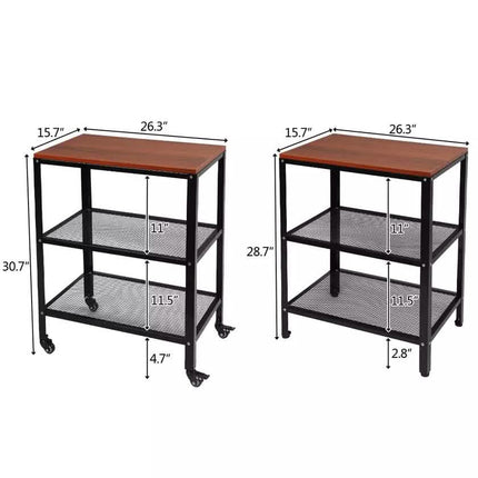 3-Tier Kitchen Microwave Cart Standing Bakers Rack Storage Cart