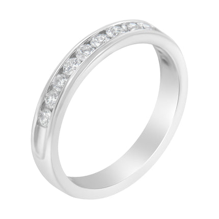 14K White Gold 1/2 cttw Diamond Band Ring (I-J Color, I2-I3 Clarity) - Size 7