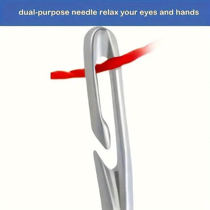 30-Pieces: Self-Threading Random Sizes Needles with Wooden Storage Tube
