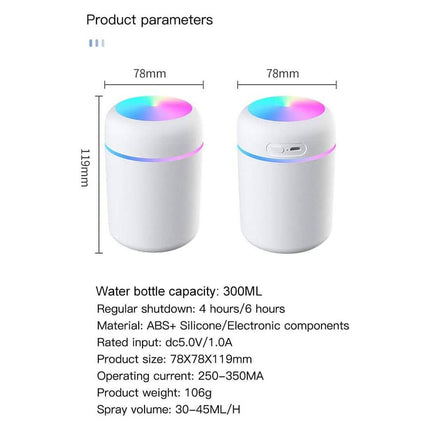 300 ML Humidifier USB Ultrasonic Dazzle Cup Aroma Diffuser Cool Mist Maker
