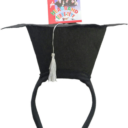 Mini Black Graduation Grad Hat Headband Costume Prop Accessory Celebration