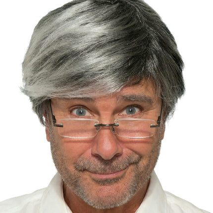Gray Silver Old Man Dad Costume Wig
