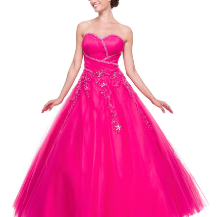 CLEARANCE - Juliet 301 Poofy Quinceanera Tulle Dress A-Line Strapless Beading