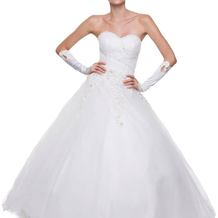CLEARANCE - Juliet 301 Poofy Quinceanera Tulle Dress A-Line Strapless Beading