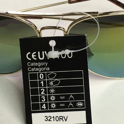 Aviator Laser Lens Yellow Orange Green Tint Lens Shades Sunglasses UV 400