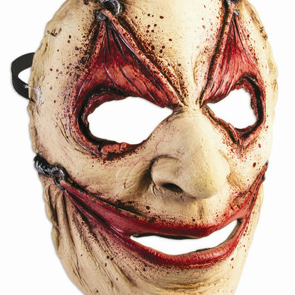 Piercing Frontal Face Mask Hooked Gruseome Stretched Wide Eyes Mouth Halloween
