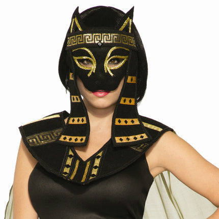 Mythical Creature Bastet Mask Women's Costume Black Cat Egyptian Roman