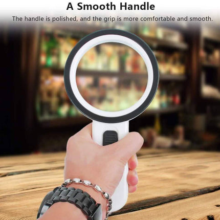 30X Handheld Large Magnifying Glass 12 LED Illuminated Lighted Magnifier