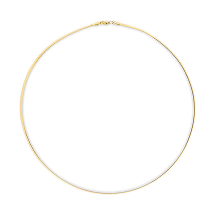 Unisex Solid 14K Yellow Gold 2.8mm Imperial Herringbone Chain Necklace - 18" Inches