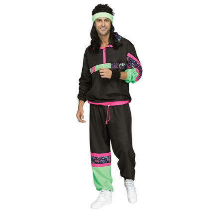 Fun World Male 80's Retro Sweat Track Suit Adult Mens Costume Standard Size